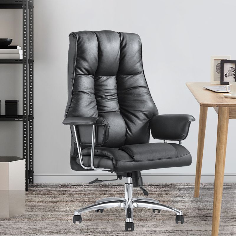 Contemporary Arm Chair Black Adjustable Seat Height Office Chair