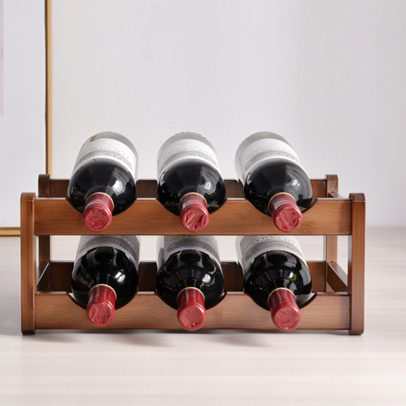 Modern Countertop Wine Rack Wood Wine Bottle Rack for Living Room