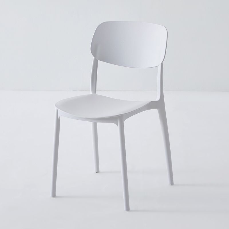 Scandinavian Matte Finish Plastic Side Chair Stackable Milk Tea Shop Dining Chair