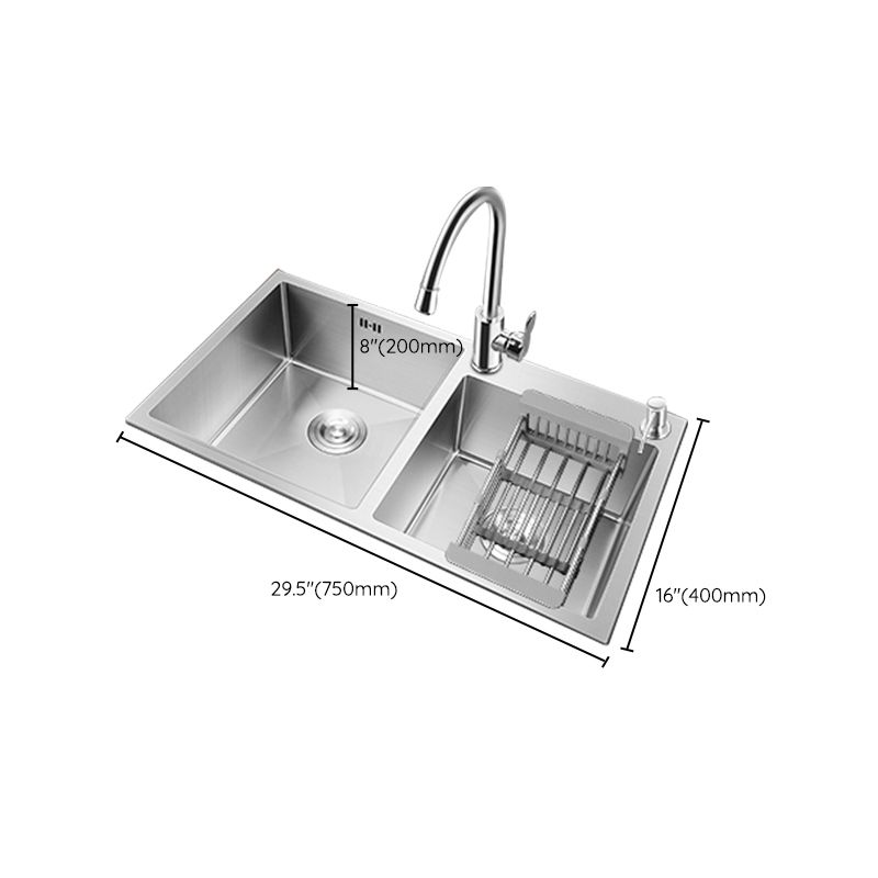 Classic Kitchen Sink Stainless Steel Corrosion Resistant Kitchen Sink with Basket Strainer