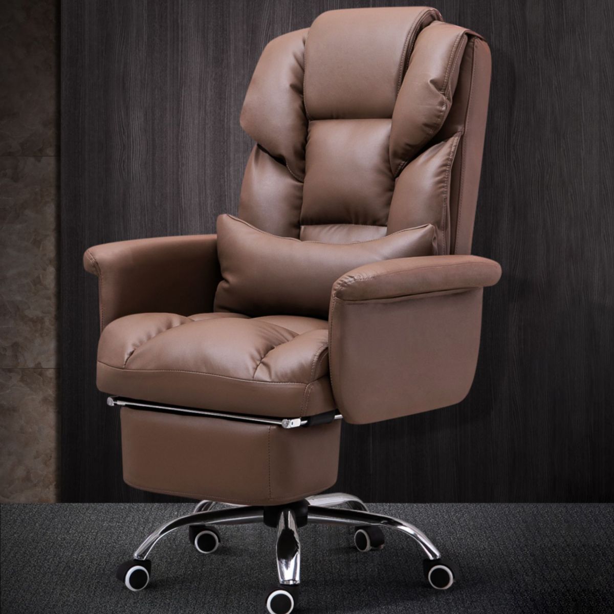 High Back Office Chair Faux Leather Upholstered Managers Chair