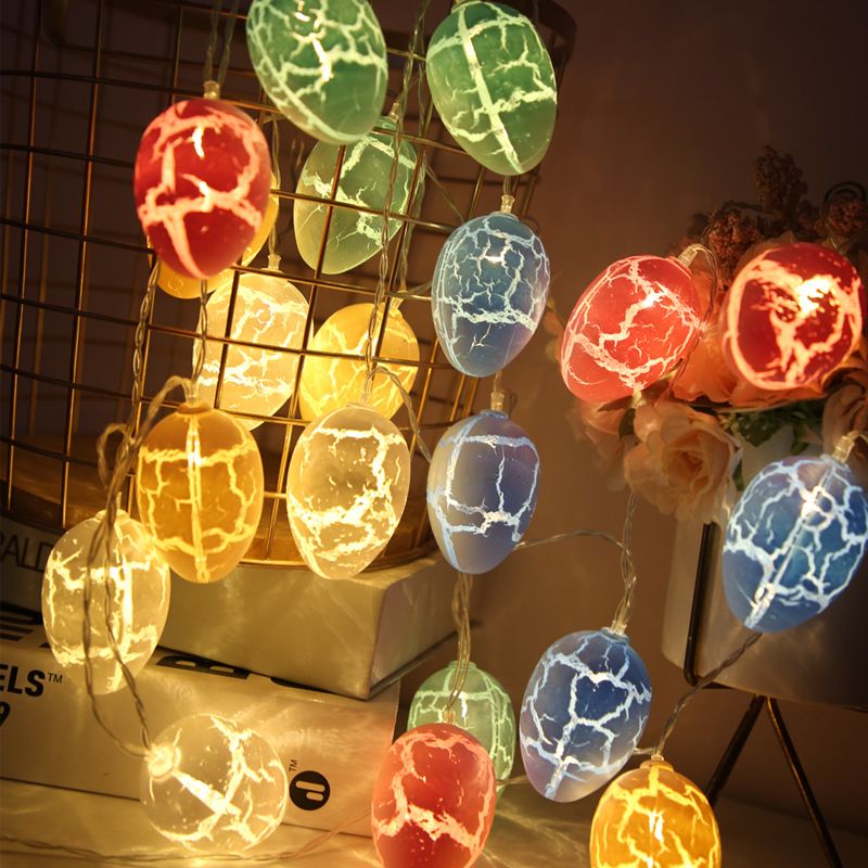 Modern Creative LED String Light Easter Crack Egg Decorative Lamp for Interior Spaces