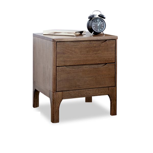 Glam Rubber Wood Accent Table Nightstand Drawers Included with Legs