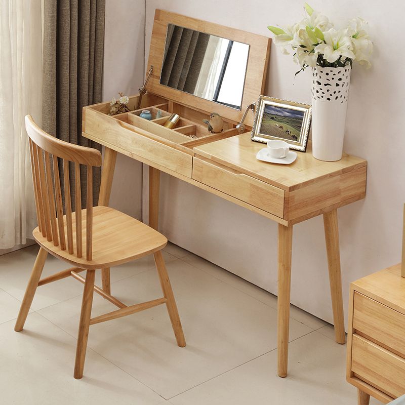 29.5" Height Flip-top Vanity Set Desk Vanity with Mirror and Drawer