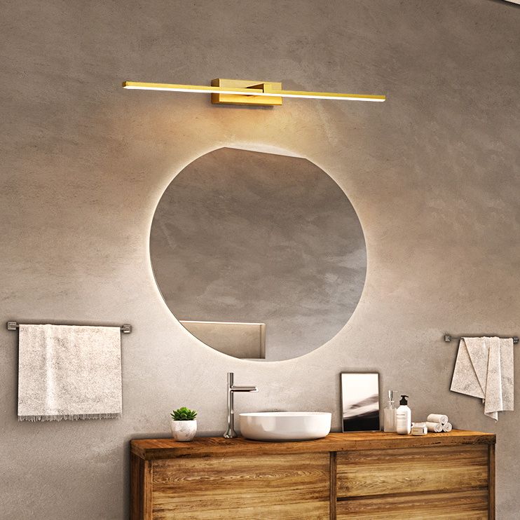 Metal Linear Shape Mirror Wall Light Modern Style 1 Light Mirror Wall Light Sconce