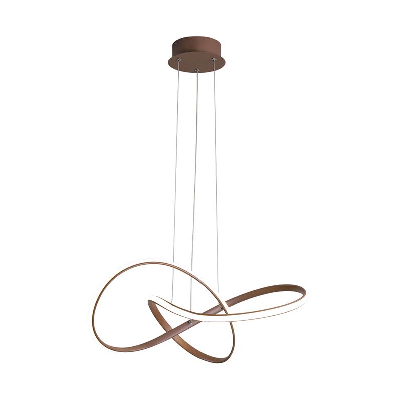 Courbe sans couture lustre pendentif lumineuse contemporaine du restaurant métallique LED Hanging Light in Gold