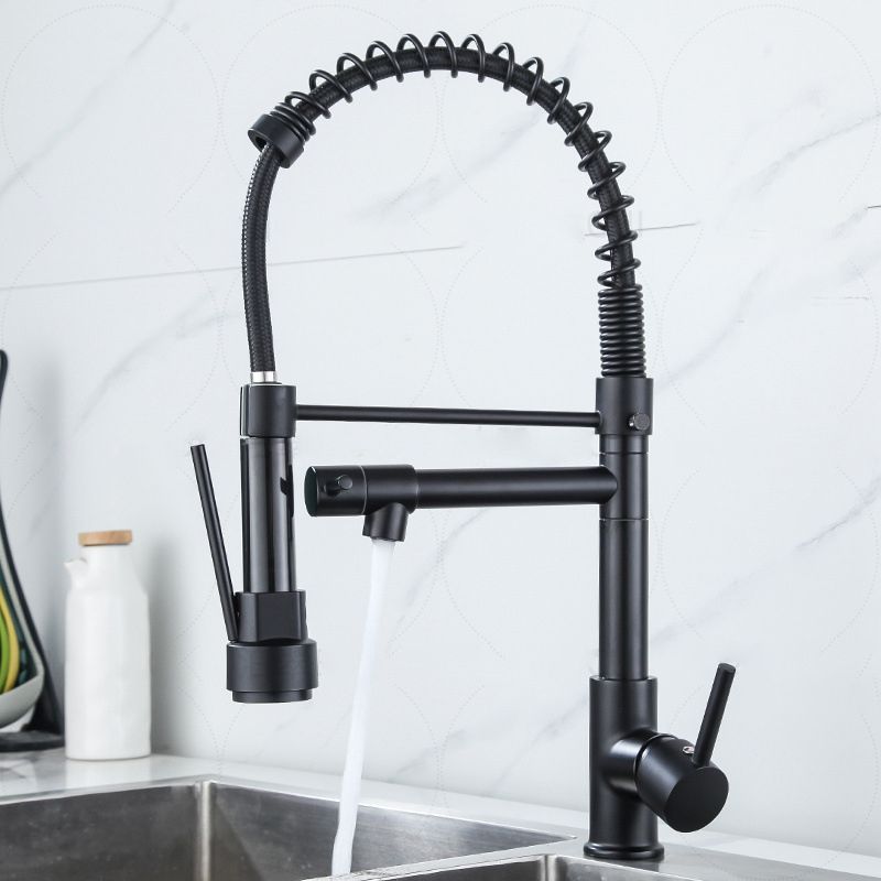 Modern Farmhouse Faucet Spout Double Levers Kitchen Faucet High Arch Filler with Sprayer