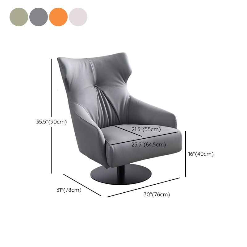 Bonded Leather Wing Chair Recliner with Single Leg Bedroom Standard Recliner