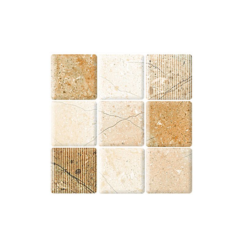 36 Pieces Mosaics Tiles Wallpapers Brown PVC Wall Decor, Peel and Paste, 4' L x 4" W