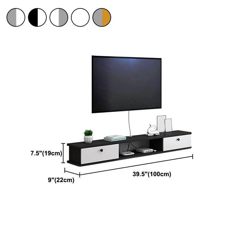 9" D Wall-mounted TV Stand Console Contemporary Closed Storage TV Stand with 2 Doors