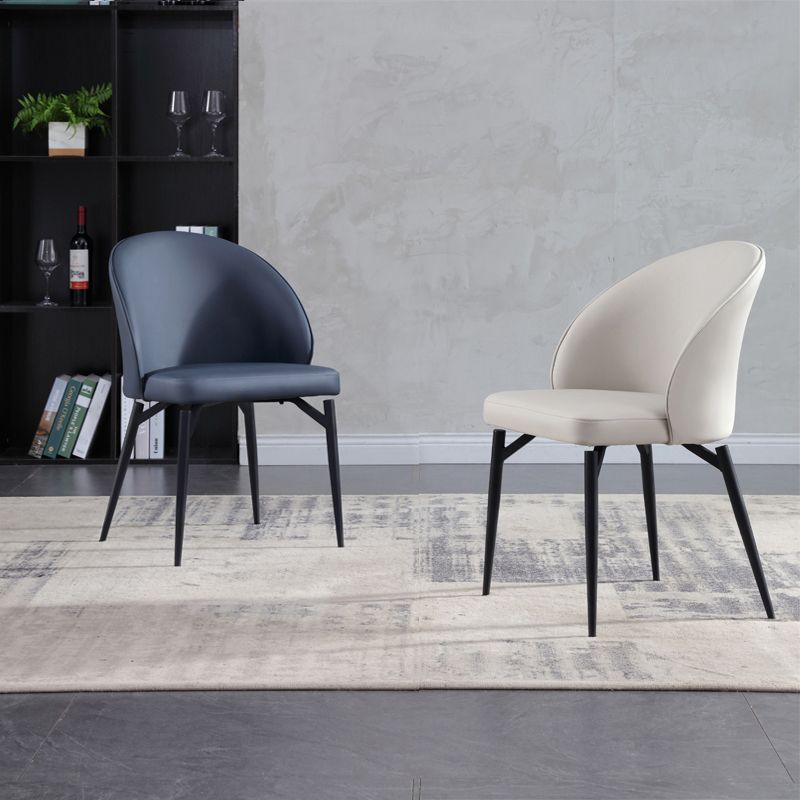 Metal Base Indoor Chair 20'' Wide Parsons Leather Chair for Restaurant