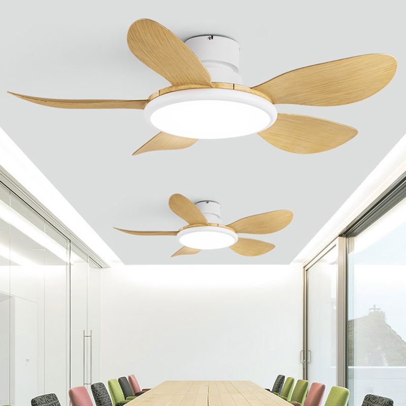 Contemporary LED Ceiling Fan Lamp 5-Blade Fan Lighting for Living Room