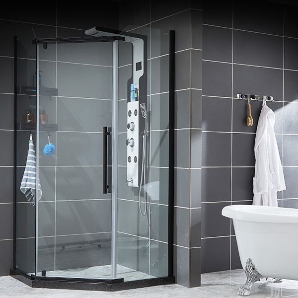 Neo-Angle Shower Kit Pivot Tempered Glass Corner Shower Kit with Fixed Panel