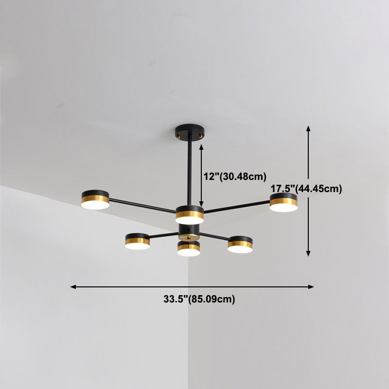 Multi Light Circular Branch Hanging Lights Modern Style Metal Hanging Lighting for Study