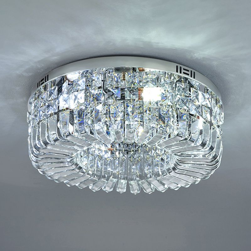 Modern Crystal Ceiling Light Simple Flush Mount Light Fixture for Bedroom