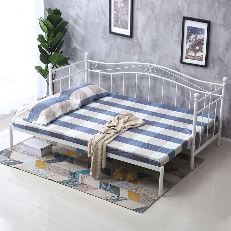 Industrial No Theme Metal Kid Bed Black /white Standard Daybed