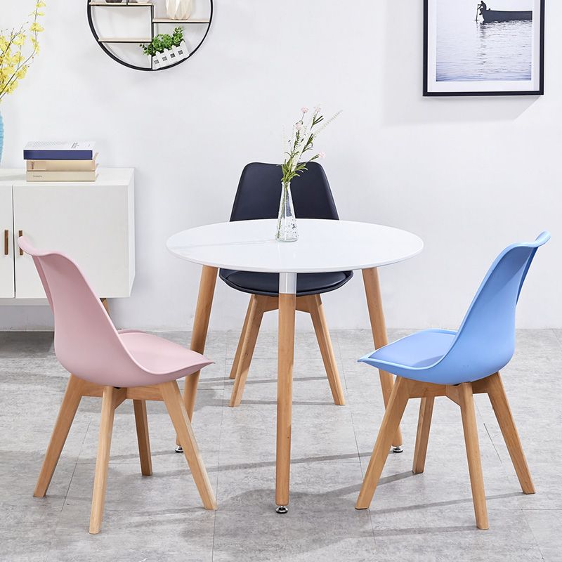 Contemporary Style Dining Room Chair Solid Back Armless Chair for Kitchen