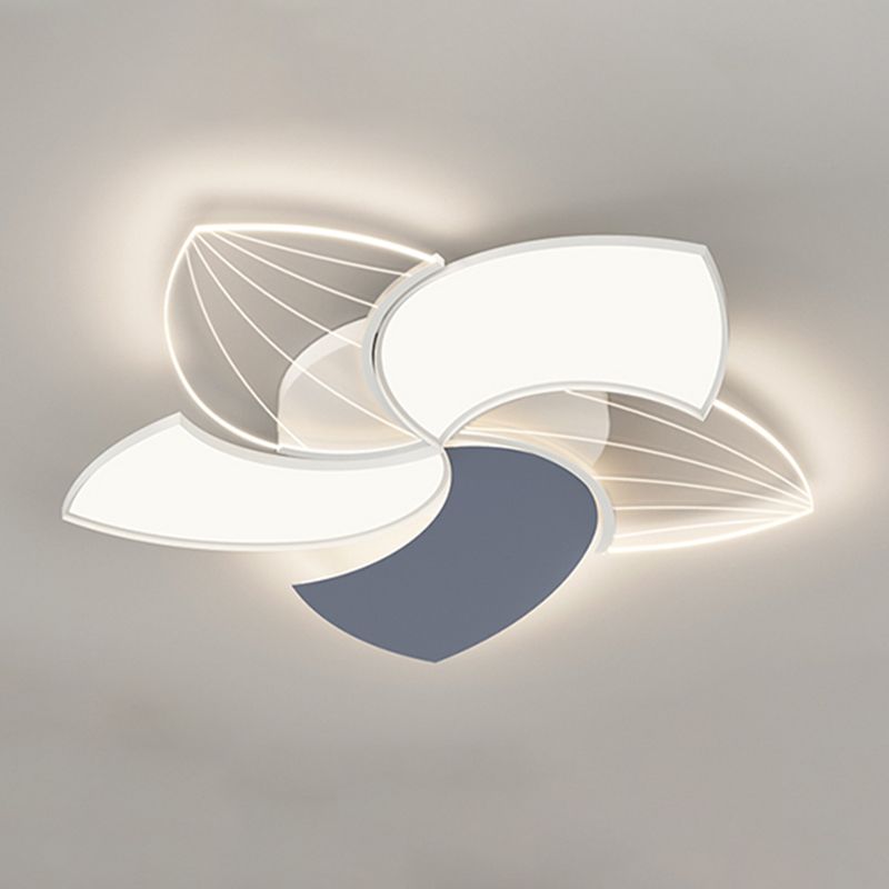 Modern Metal Flush Mount LED Flower Shape Ceiling Light with Acrylic Shade for Living Room