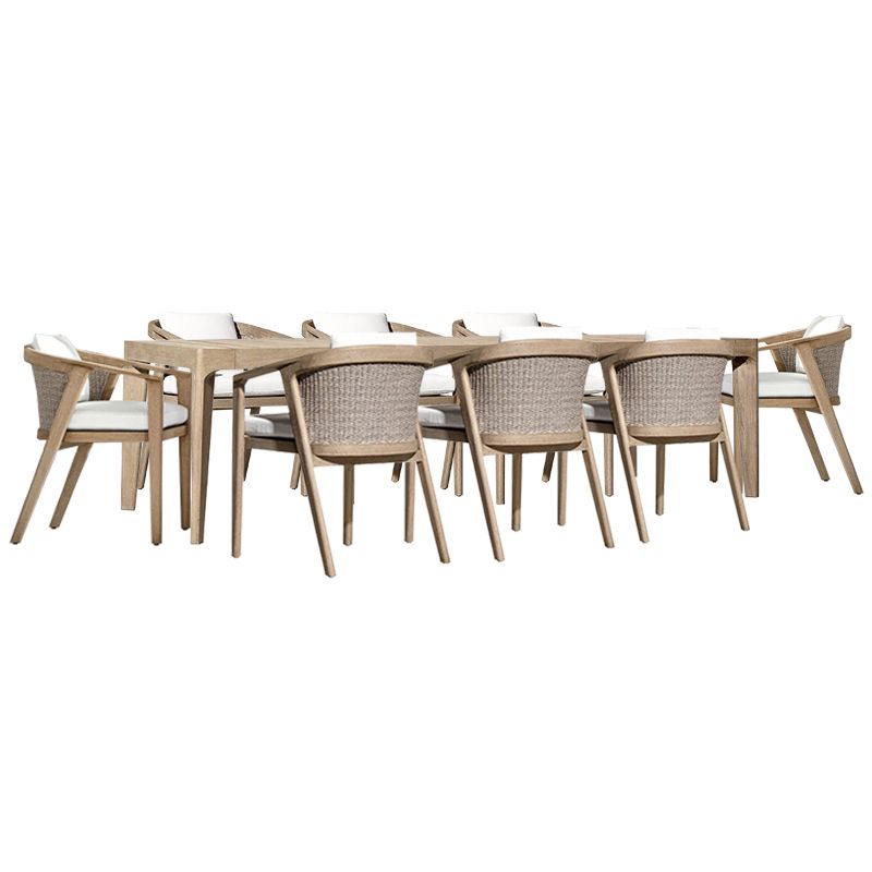 Contemporary Solid Wood Patio Chairs with Arm Patio Dining Chair