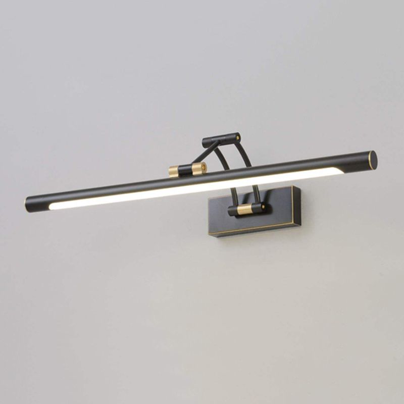 Forma lineal de metal mate de pared estilo moderno 1 luz de montaje en pared de espejo de luz