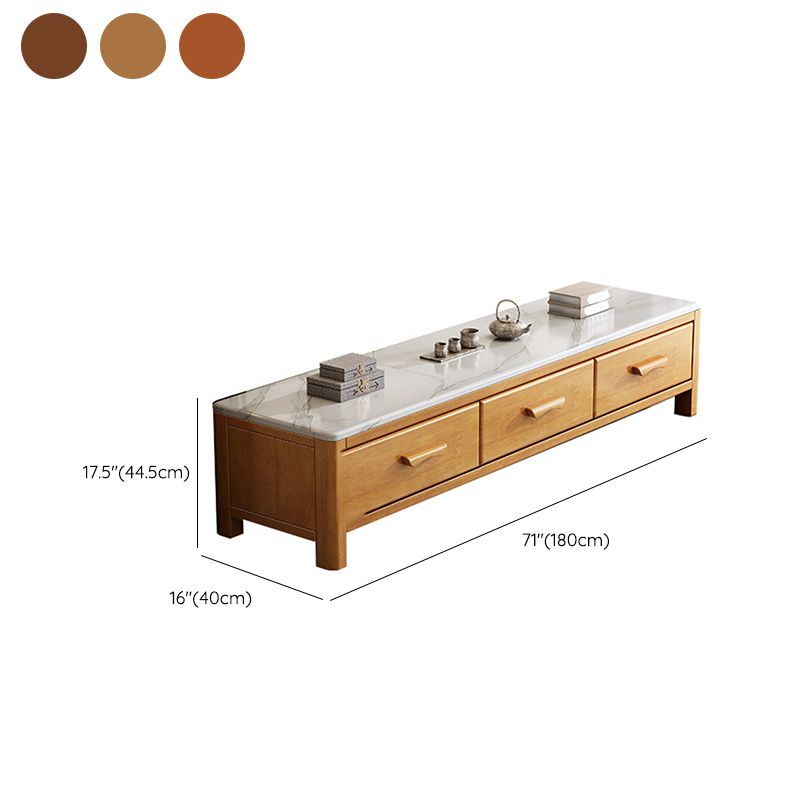 Scandinavian Media Console Stone TV Stand Console with Drawers