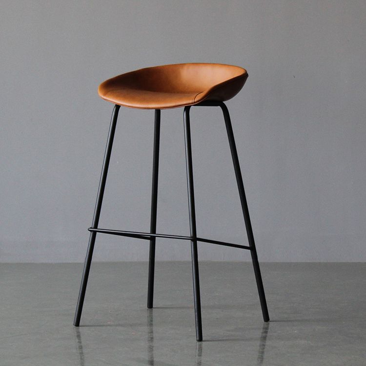 Tabouret de bar de salon en cuir en cuir en cuir industriel avec place de salon avec siège de seau