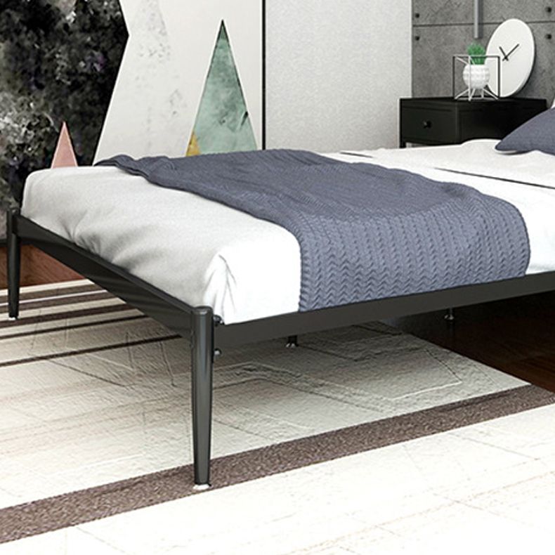 Contemporary Open Frame Bed Metal Standard Bed with Spindle Headboard Bed