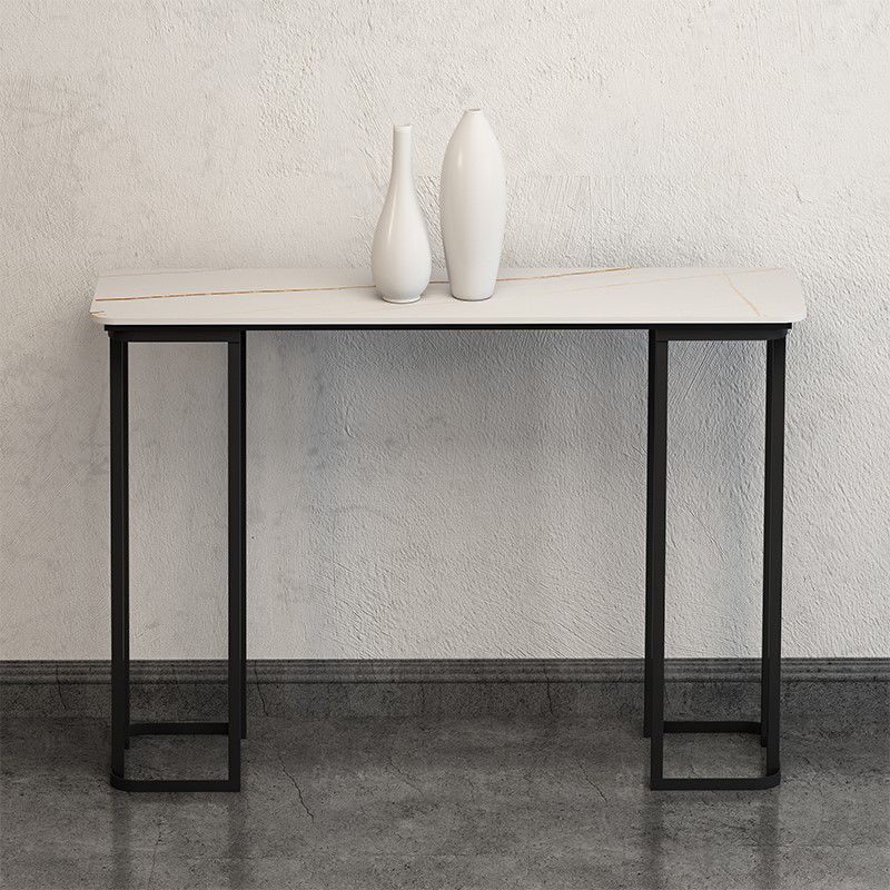 Modern Accent Table with Black Sled Base Console Table for Hall