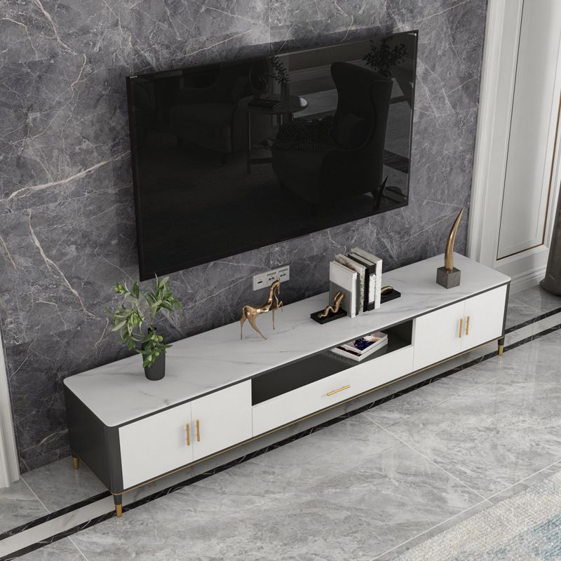 Open Storage TV Media Console Stone TV Stand for Living Room