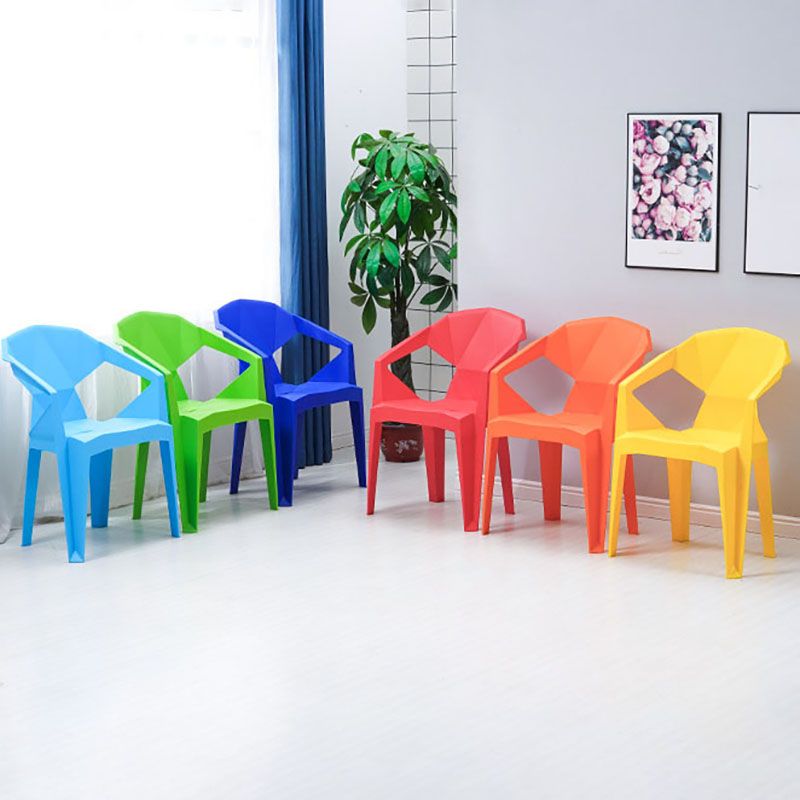 Contemporary Style Stackable Chair Dining Arm Chair with Plastic Legs