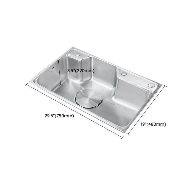 Classic Stainless Steel Sink Overflow Hole Kitchen Sink with Faucet