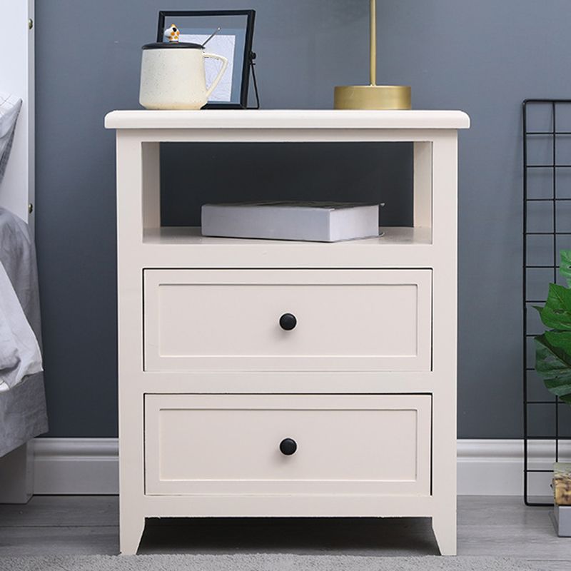 Modern Solid Wood Nightstand Drawers Storage 21 Inch H Legs Included Night Table