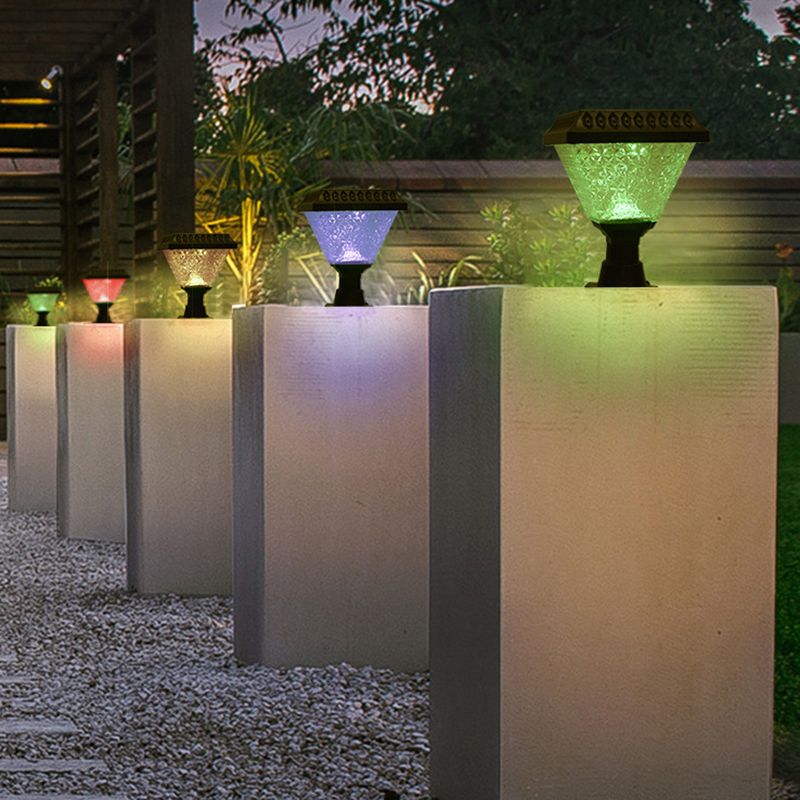 Waterproof Black Pillar Lamp Solar Outdoor Lights for Garden