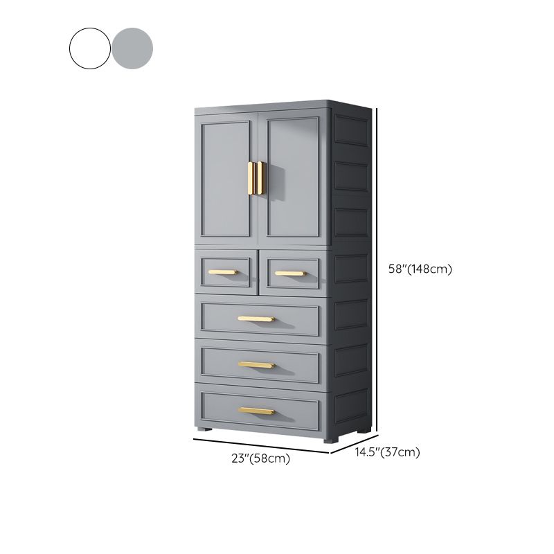 Plastic Kids Closet Nordic Style Wardrobe Closet with Storage Drawers