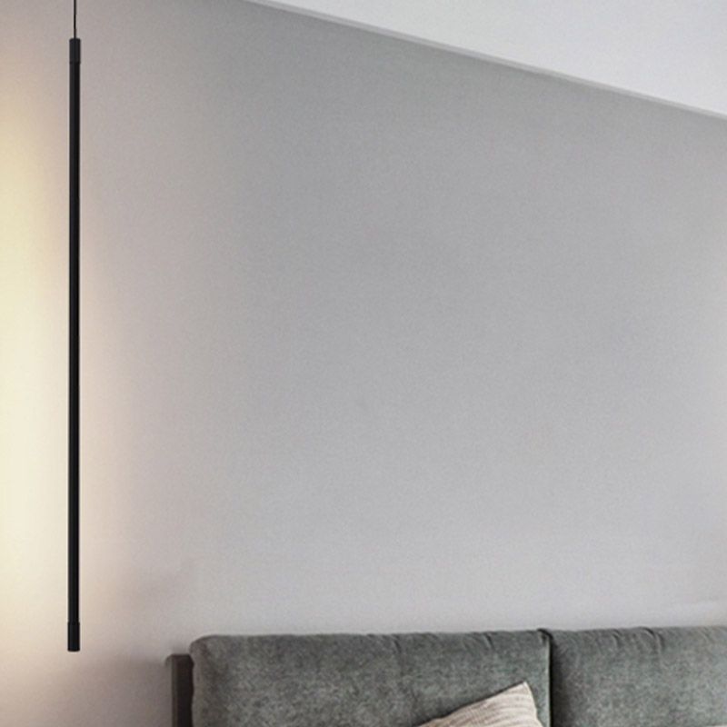 Minimalist Aluminum Pendant Light Strip LED Hanging Pendant for Bedroom