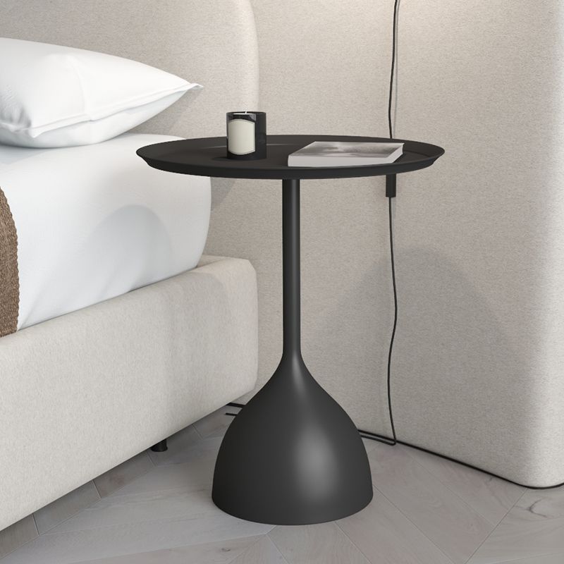 Metal Accent Table Nightstand Contemporary Bedside Cabinet for Bedroom