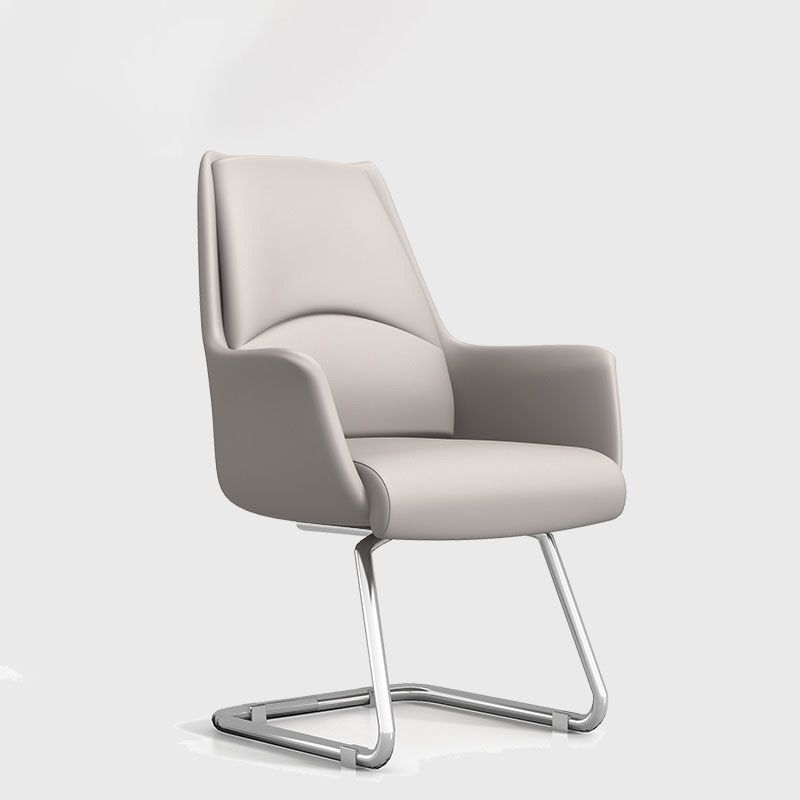 Ergonomic Faux Leather Task Chair with Padded Arms Contemporary Office Chair