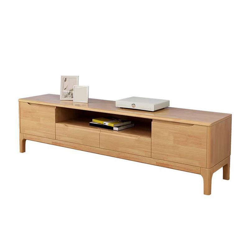 Scandinavian Media Console Solid Wood TV Console with Drawers