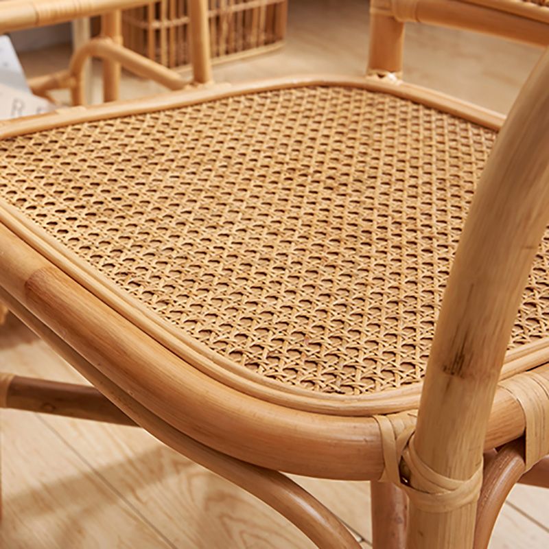 24" Wide Tropical Dining Side Chair Rattan Natural Outdoor Chair