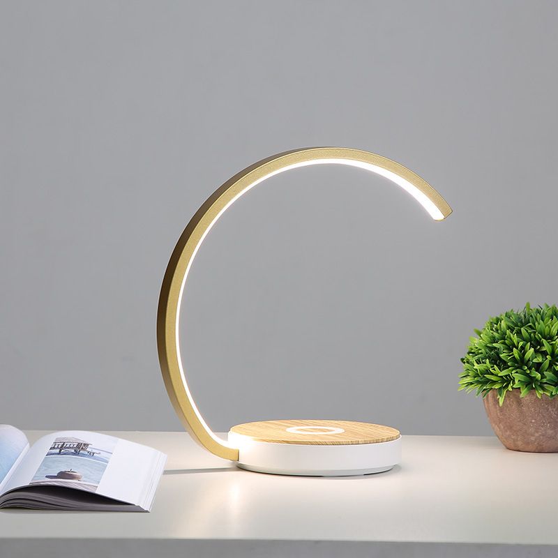 Strip Shade Table Lamp 1-Light LED Desk Light with Aluminum for Bedroom