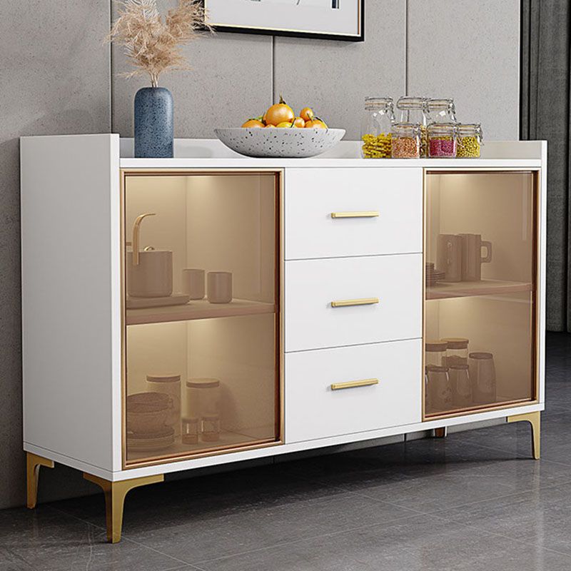 Modern Engineered Wood Sideboard Buffet 35.4"H 3-Drawer Dining Room Buffet Server