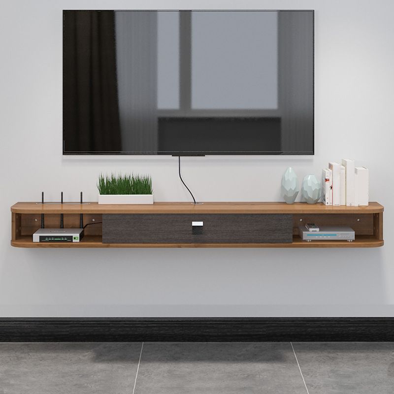 Contemporary Wood TV Stand Console Wall-mounted TV Stand with Storage for Living Room