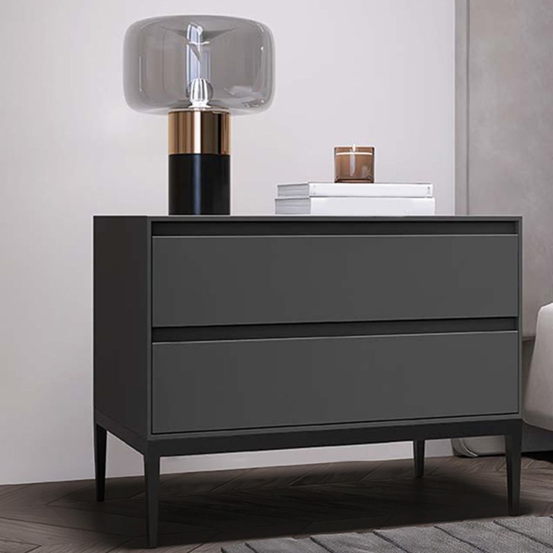 Wooden Night Table Contemporary Bedside Cabinet with 2 Drawers