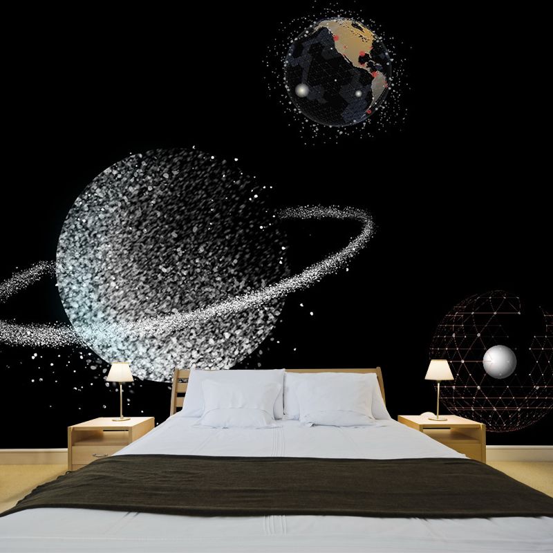 Novelty Style Universe Mural Wallpaper Mildew Resistant Interior Wall Mural