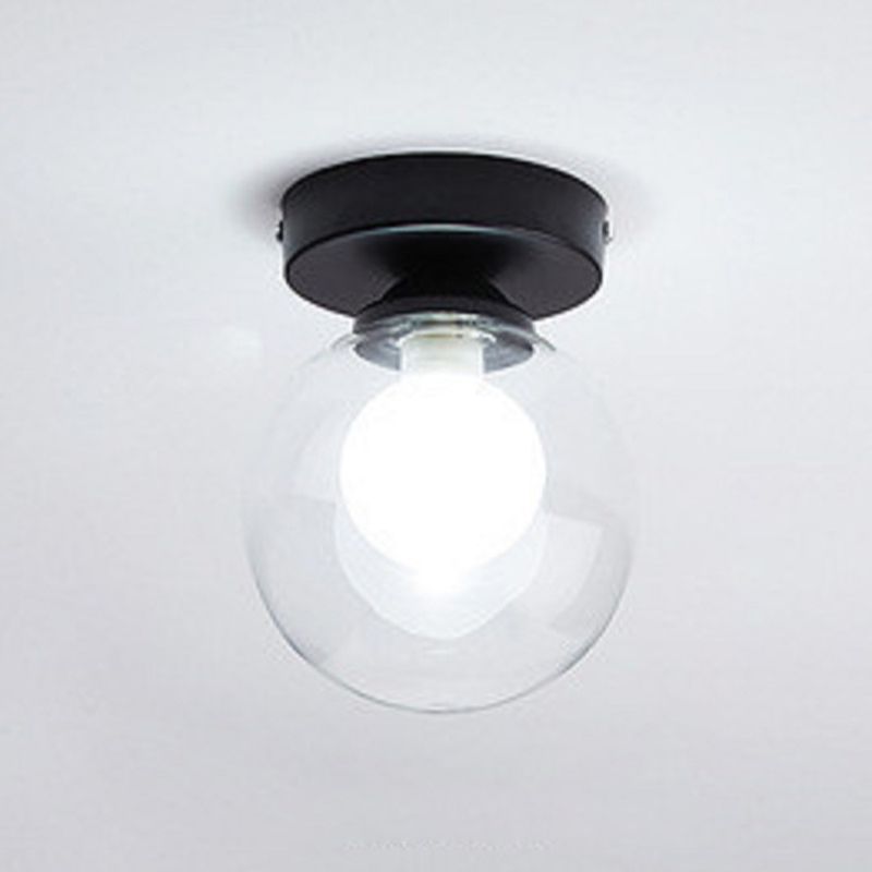 Modern Ceiling Light 1-Light Round Ceiling Mount Light with Glass Shade for Aisle