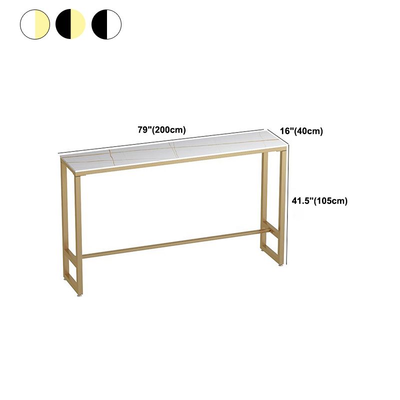 Traditional Luxury Bar Dining Table Rectangle Bar Table with Trestle Base