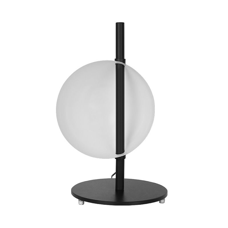 Modernist Bowl Nightstand Lamp Metal LED Task Lighting in Black for Living Room