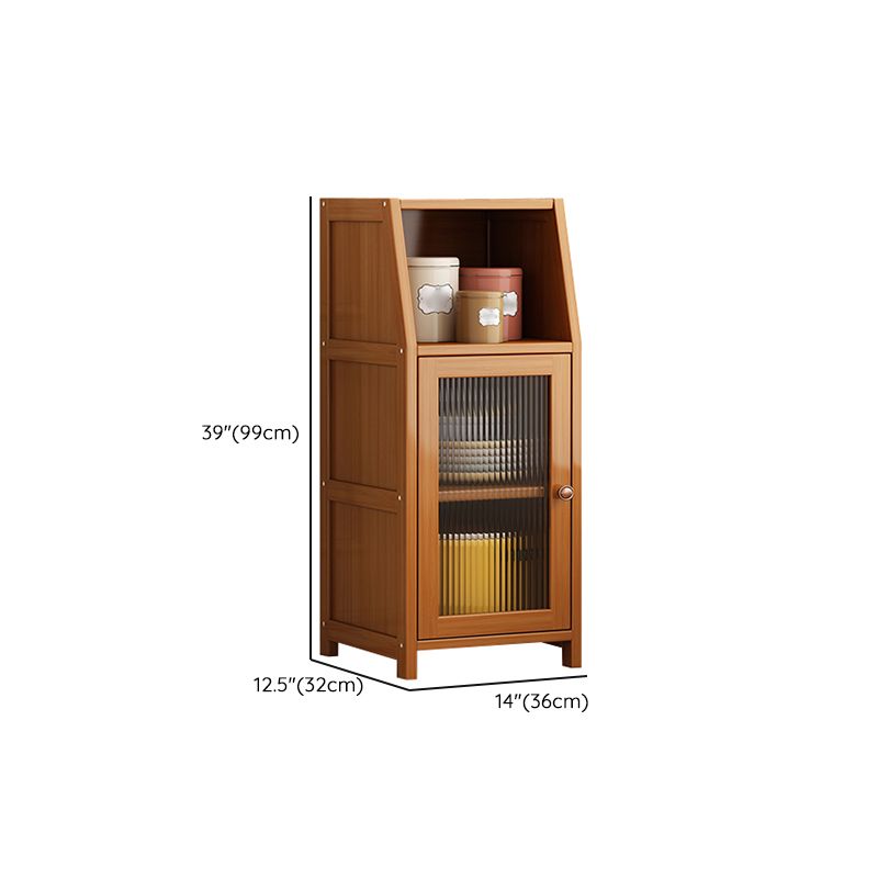 Brown Bamboo Dining Server Contemporary Sideboard Cabinet for Kitchen