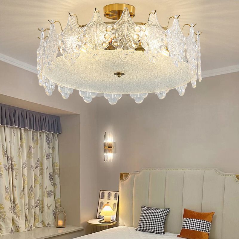 Nordic Glass Ceiling Light Creative Flush Mount Light Fixture for Bedroom