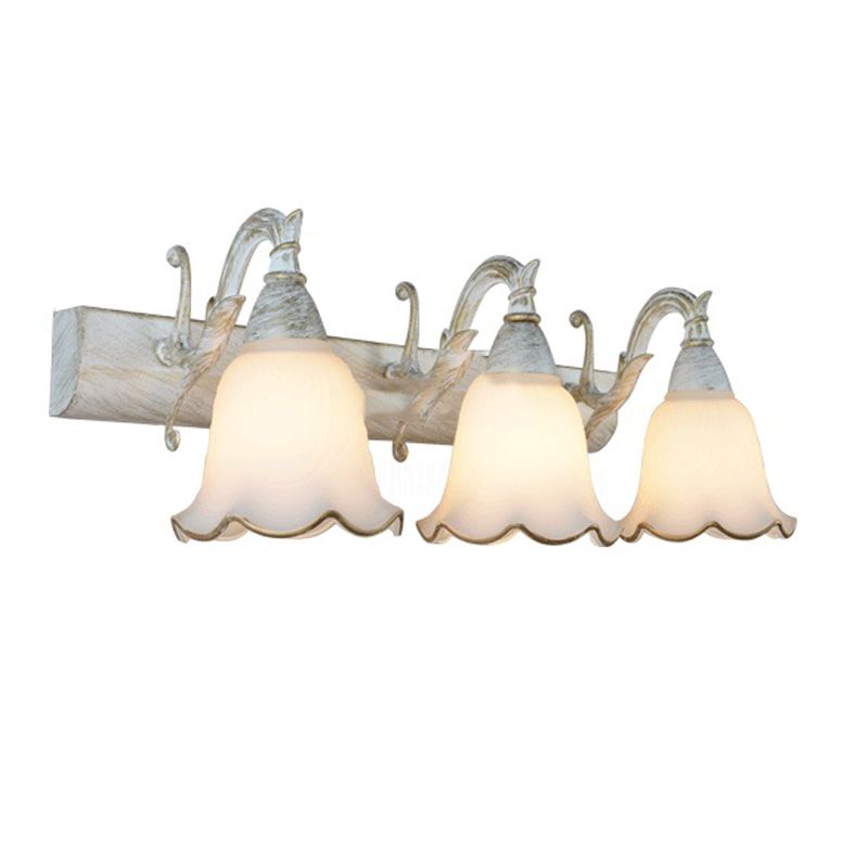 Glass Vanity Light Fixture Metal Mirror Front Light with Glass Shade for Bathroom